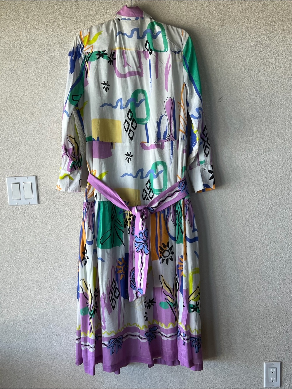 Chico's White Multicolor Abstract Floral Midi Dress - Picture 2 of 6